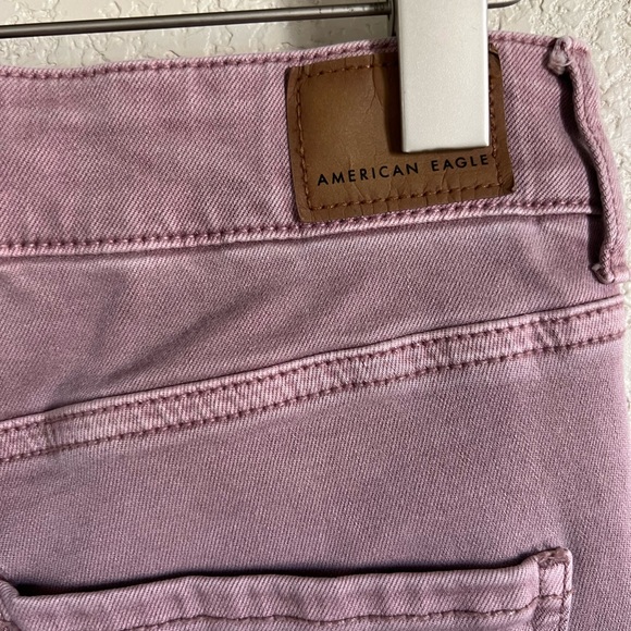 LIKE NEW American Eagle size 4 short washed purple color bell bottom jeans. - Picture 4 of 6